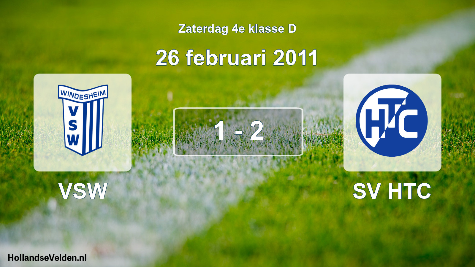 Total number of matches played: VSW - SV HTC 1 - 2 (26 February 2011)