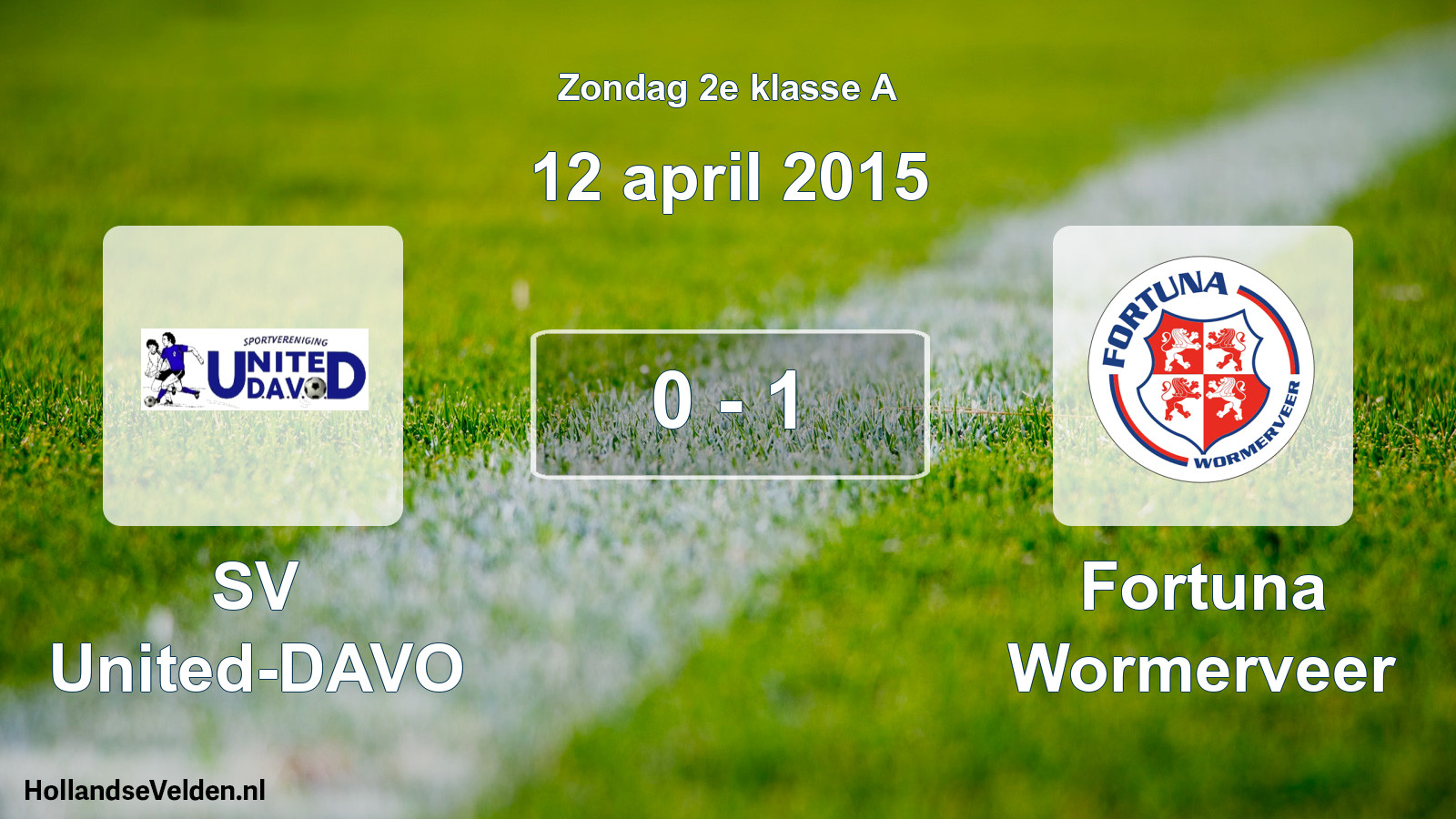 Total number of matches played: SV United-DAVO - Fortuna Wormerveer 0 - 1 (12 April 2015)
