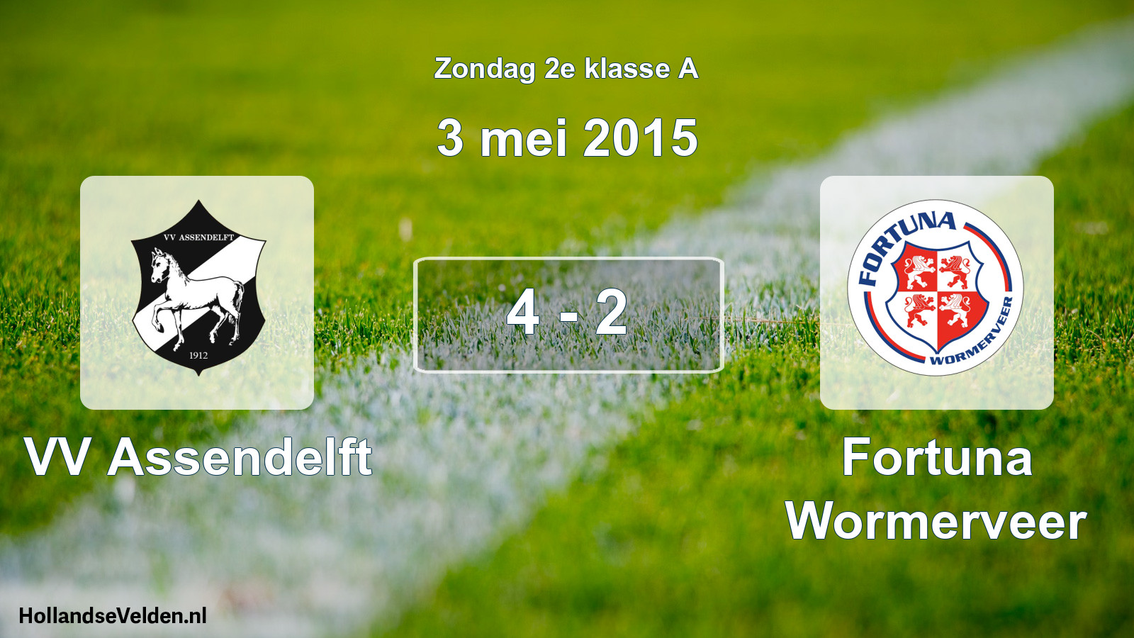 Total number of matches played: VV Assendelft - Fortuna Wormerveer 4 - 2 (3 May 2015)