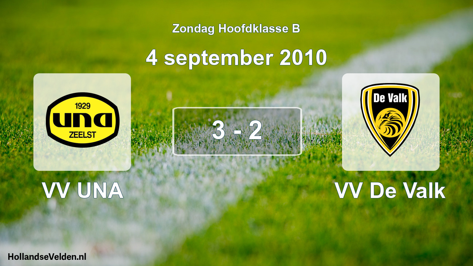 Total number of matches played: VV UNA - VV De Valk 3 - 2 (4 September 2010)