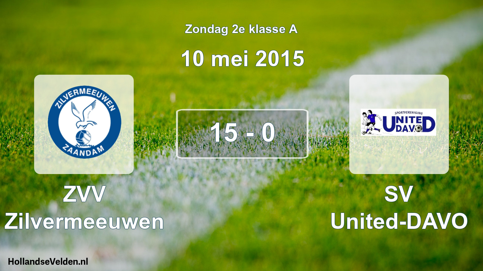 Total number of matches played: ZVV Zilvermeeuwen - SV United-DAVO 15 - 0 (10 May 2015)
