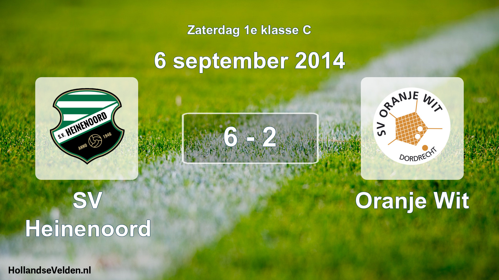 Total number of matches played: SV Heinenoord - Oranje Wit 6 - 2 (6 September 2014)