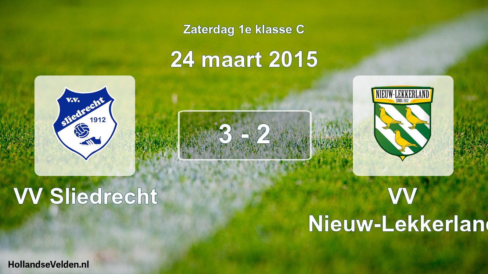 Total number of matches played: VV Sliedrecht - VV Nieuw-Lekkerland 3 - 2 (24 March 2015)
