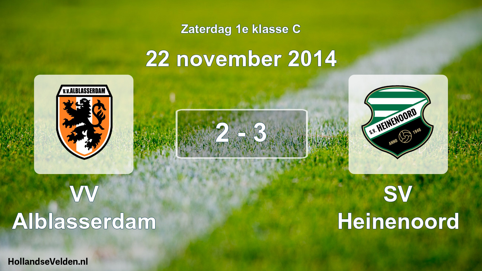 Total number of matches played: VV Alblasserdam - SV Heinenoord 2 - 3 (22 November 2014)