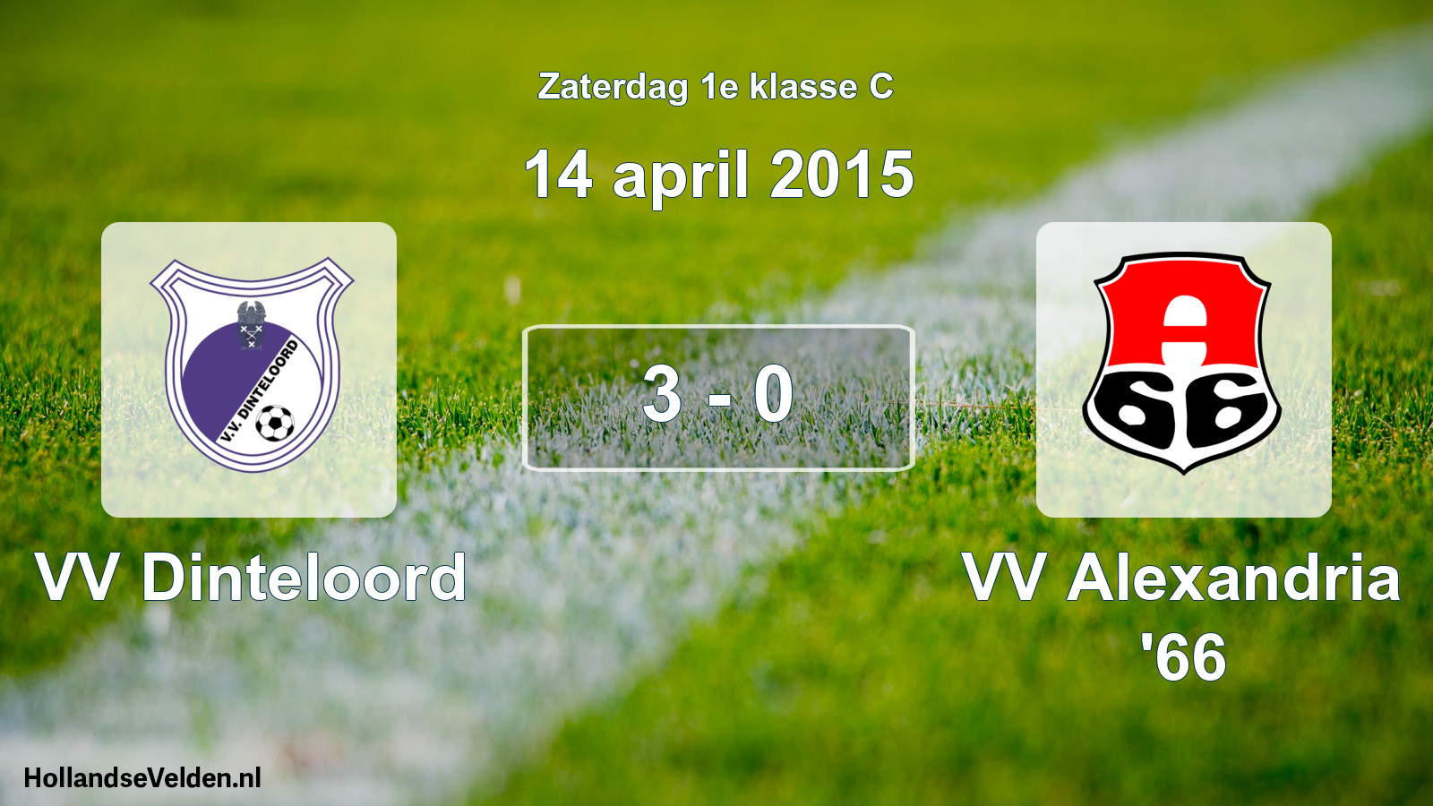 Total number of matches played: VV Dinteloord - VV Alexandria '66 3 - 0 (14 April 2015)