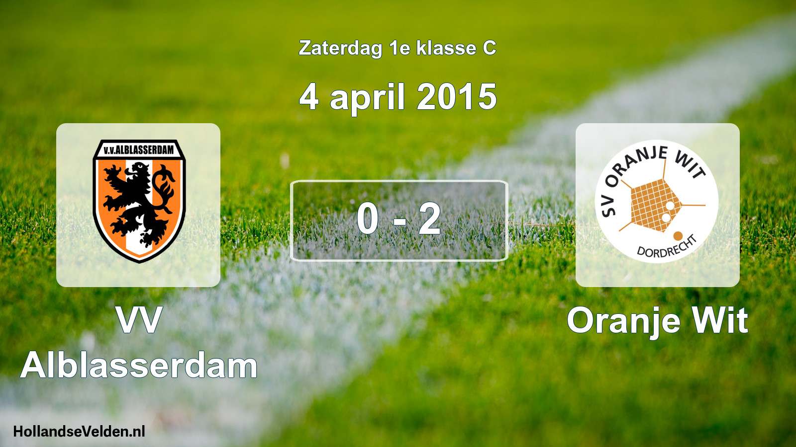 Total number of matches played: VV Alblasserdam - Oranje Wit 0 - 2 (4 April 2015)