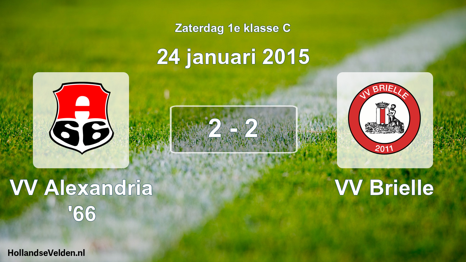 Total number of matches played: VV Alexandria '66 - VV Brielle 2 - 2 (24 January 2015)