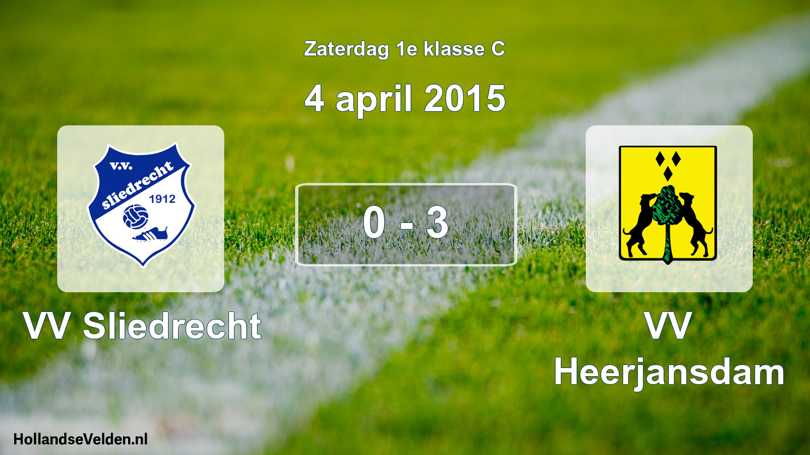 Total number of matches played: VV Sliedrecht - VV Heerjansdam 0 - 3 (4 April 2015)