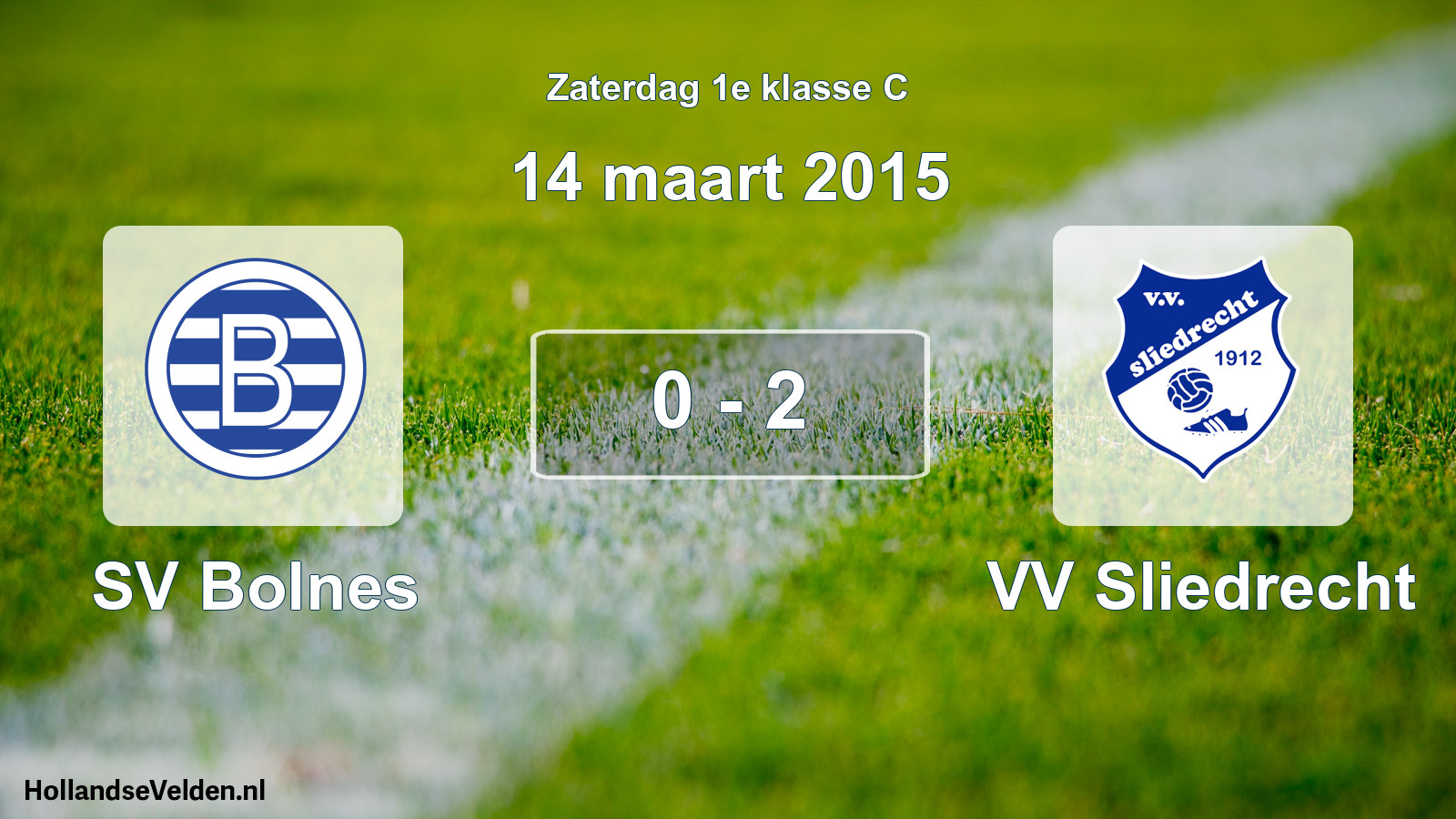 Total number of matches played: SV Bolnes - VV Sliedrecht 0 - 2 (14 March 2015)