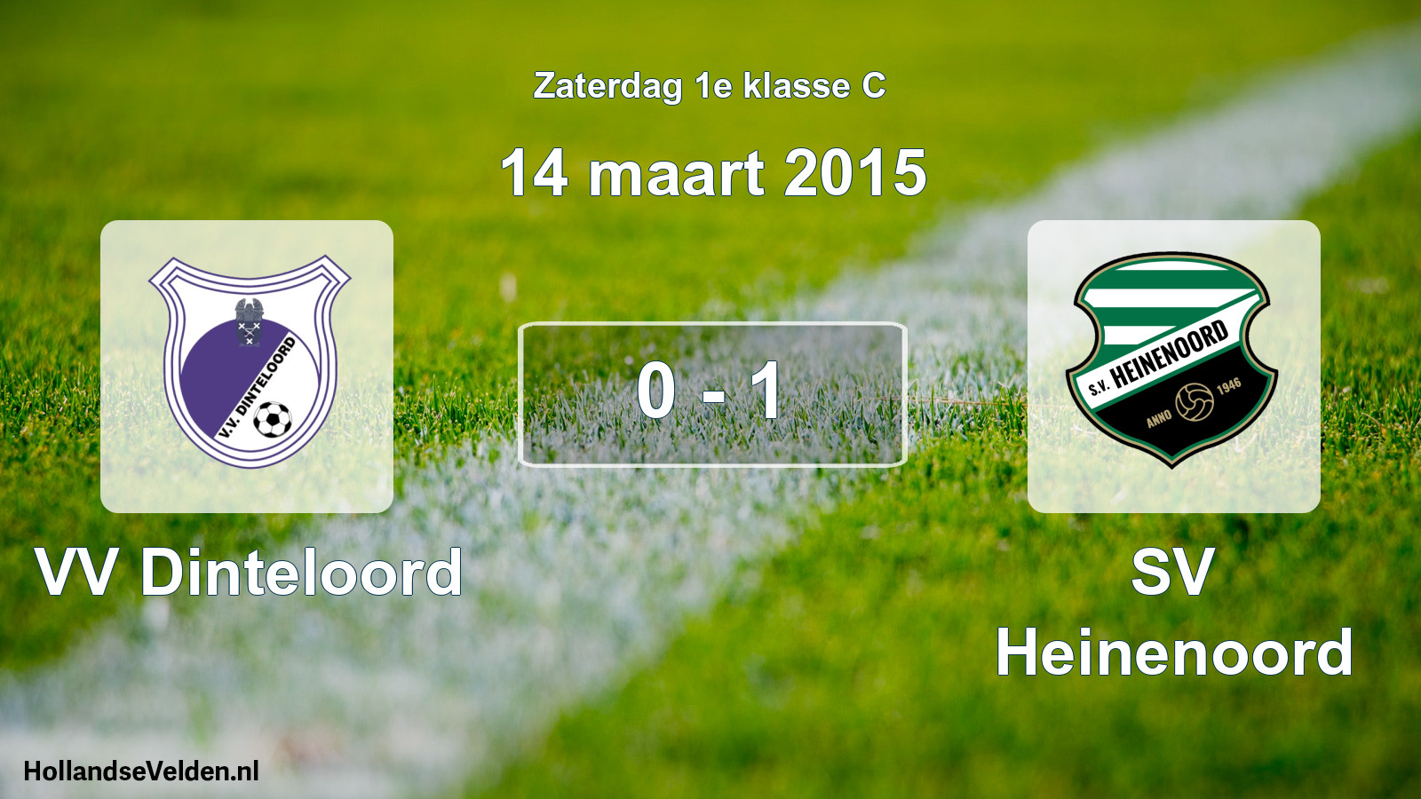 Total number of matches played: VV Dinteloord - SV Heinenoord 0 - 1 (14 March 2015)