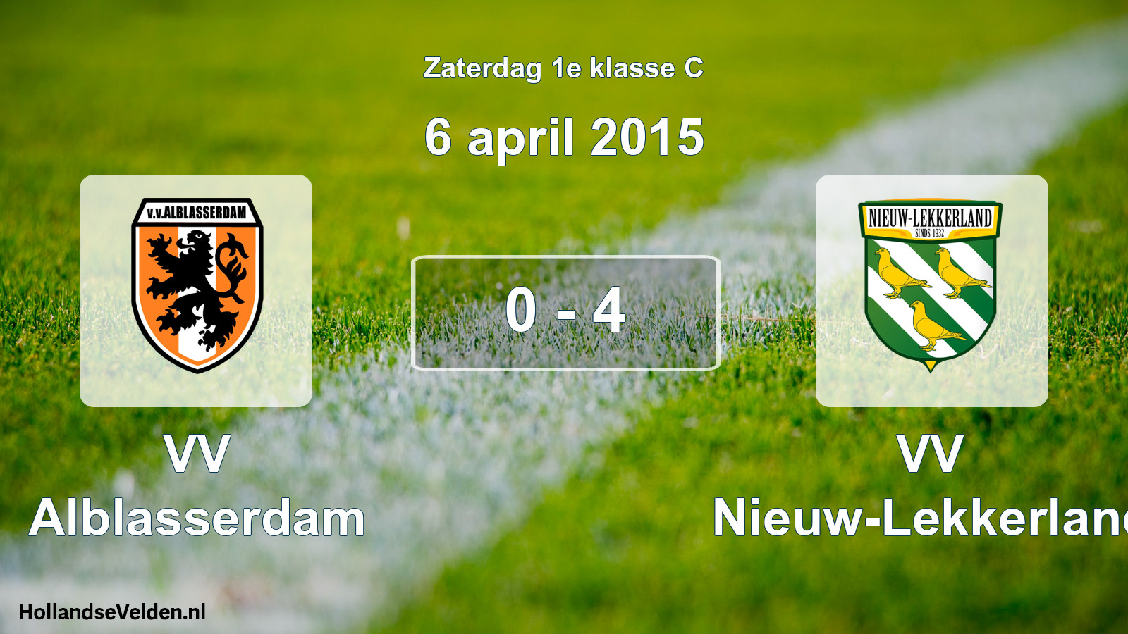 Total number of matches played: VV Alblasserdam - VV Nieuw-Lekkerland 0 - 4 (6 April 2015)