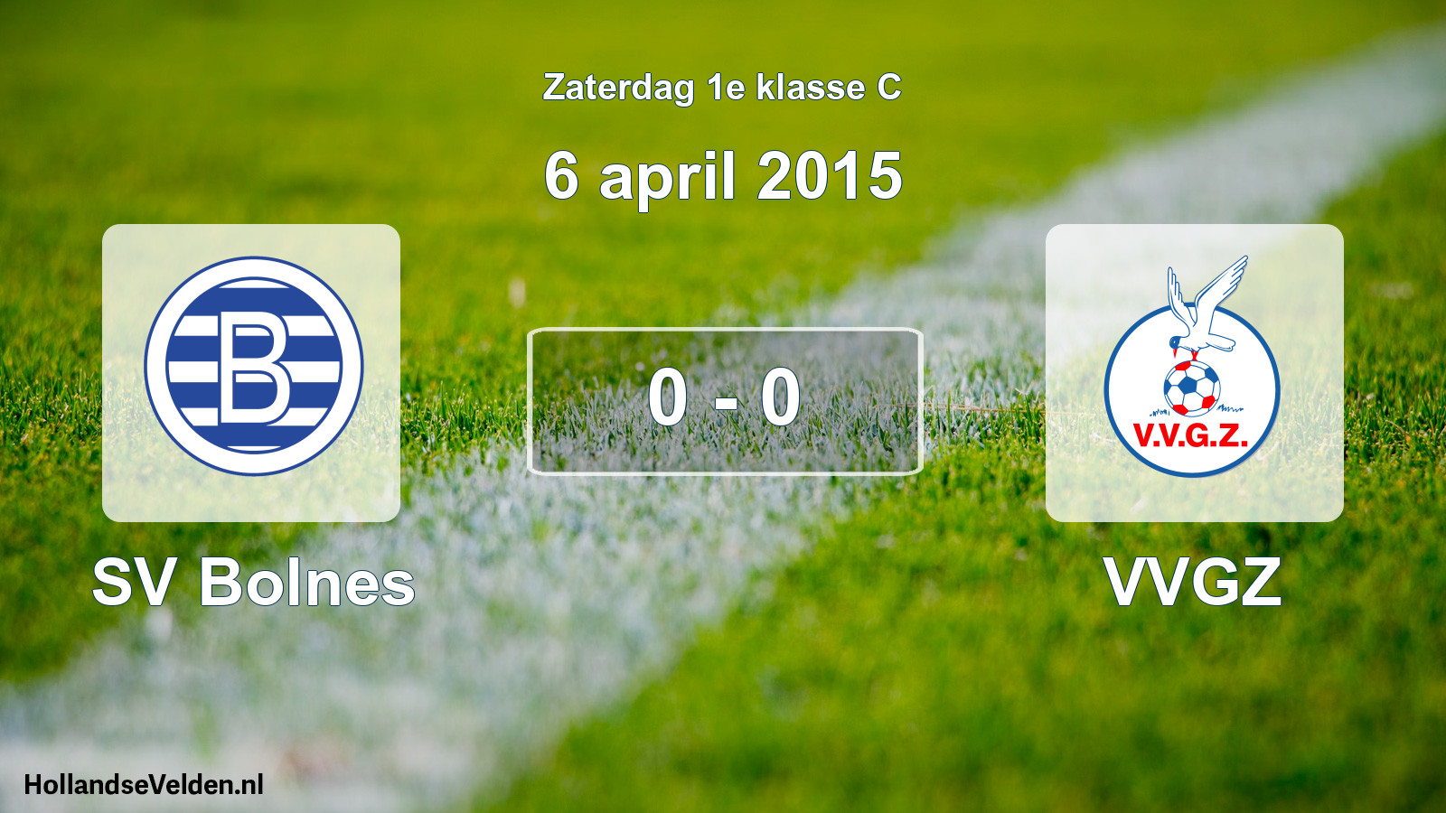 Total number of matches played: SV Bolnes - VVGZ 0 - 0 (6 April 2015)