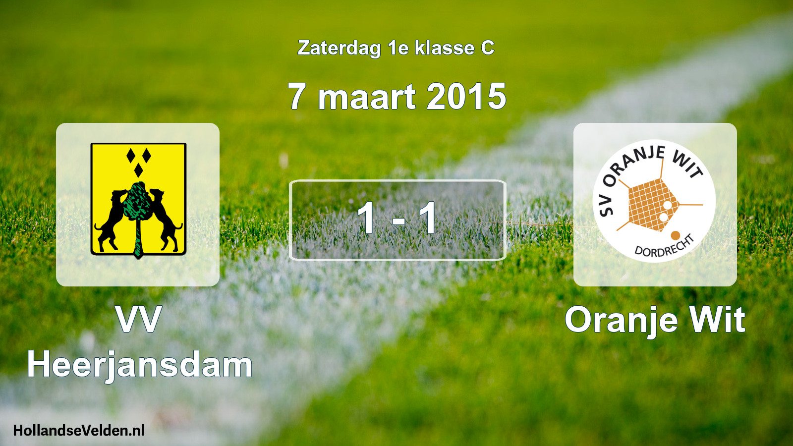 Total number of matches played: VV Heerjansdam - Oranje Wit 1 - 1 (7 March 2015)