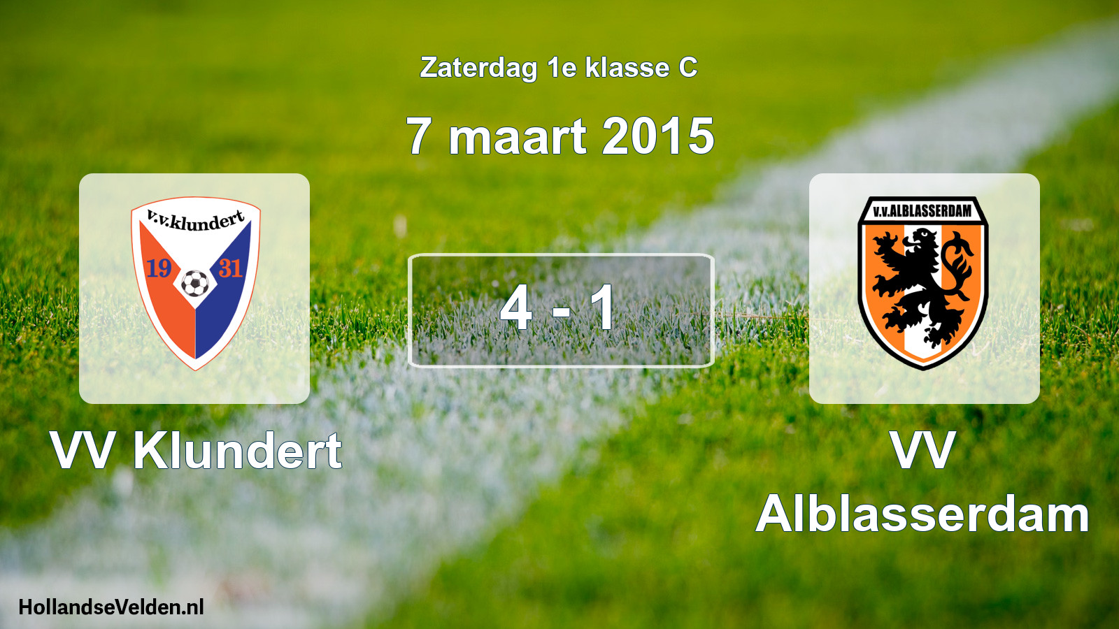 Total number of matches played: VV Klundert - VV Alblasserdam 4 - 1 (7 March 2015)