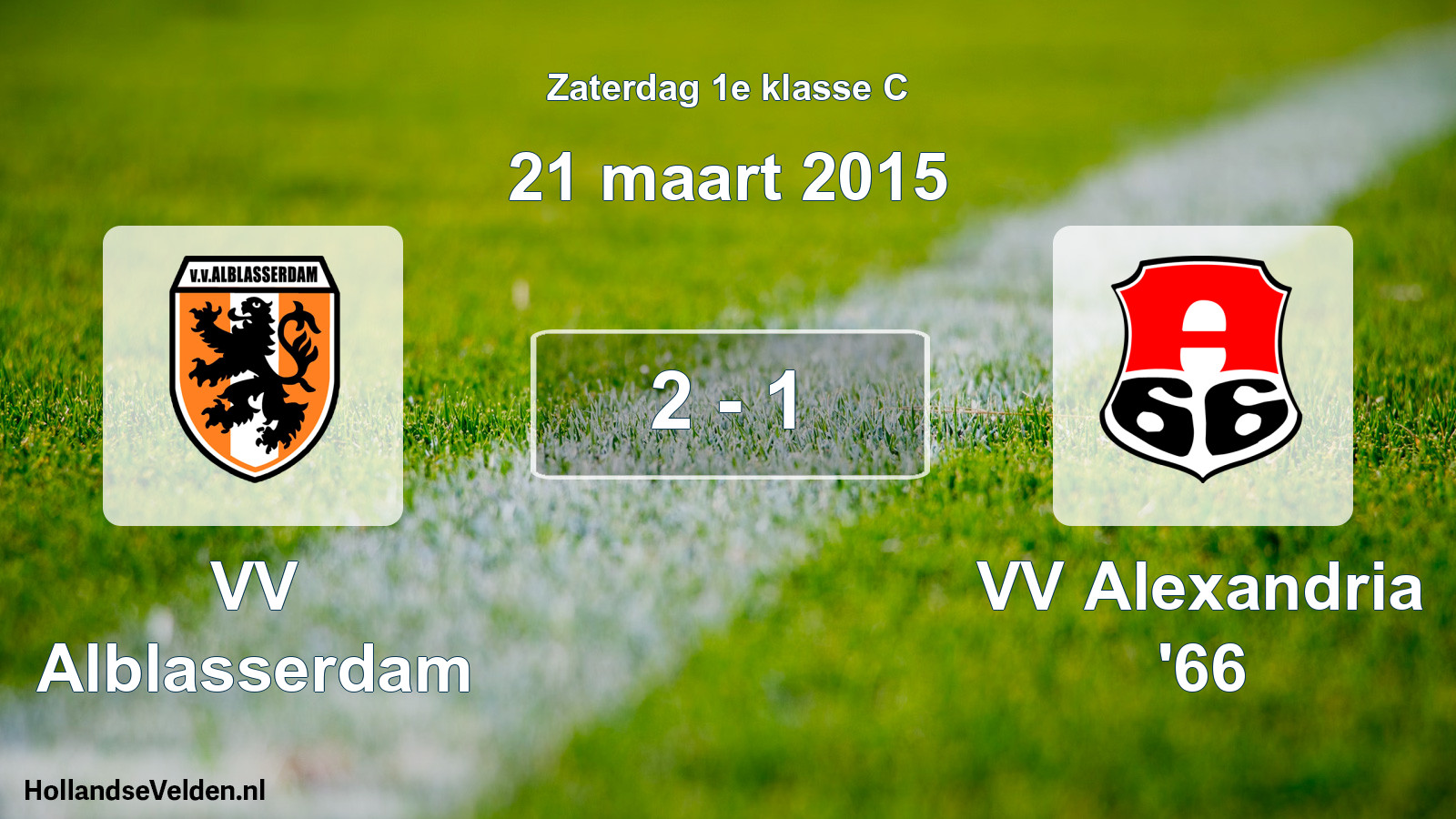 Total number of matches played: VV Alblasserdam - VV Alexandria '66 2 - 1 (21 March 2015)