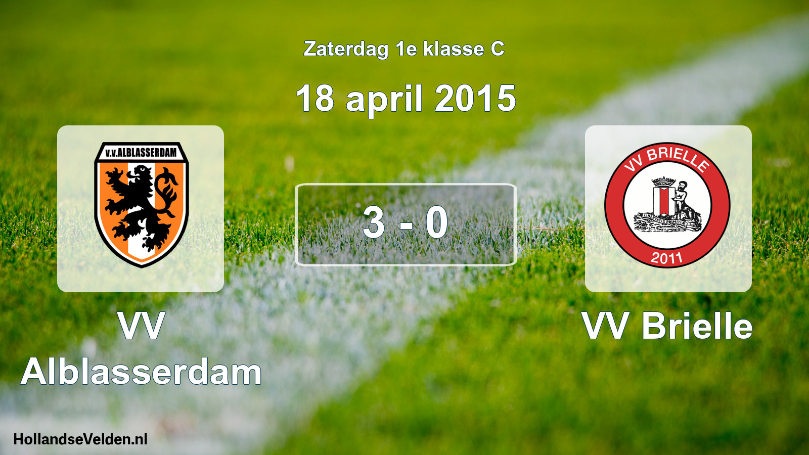 Total number of matches played: VV Alblasserdam - VV Brielle 3 - 0 (18 April 2015)