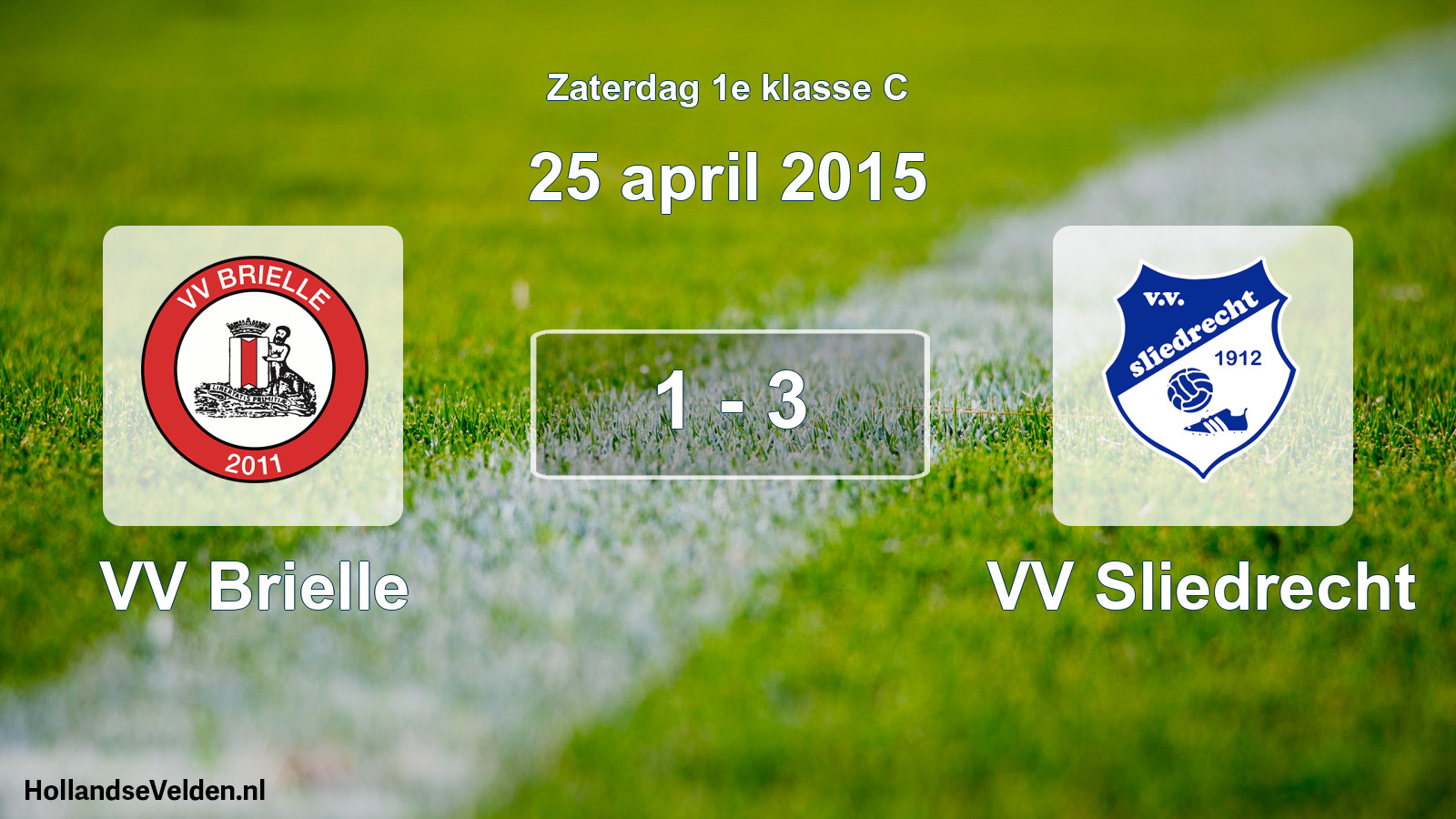 Total number of matches played: VV Brielle - VV Sliedrecht 1 - 3 (25 April 2015)