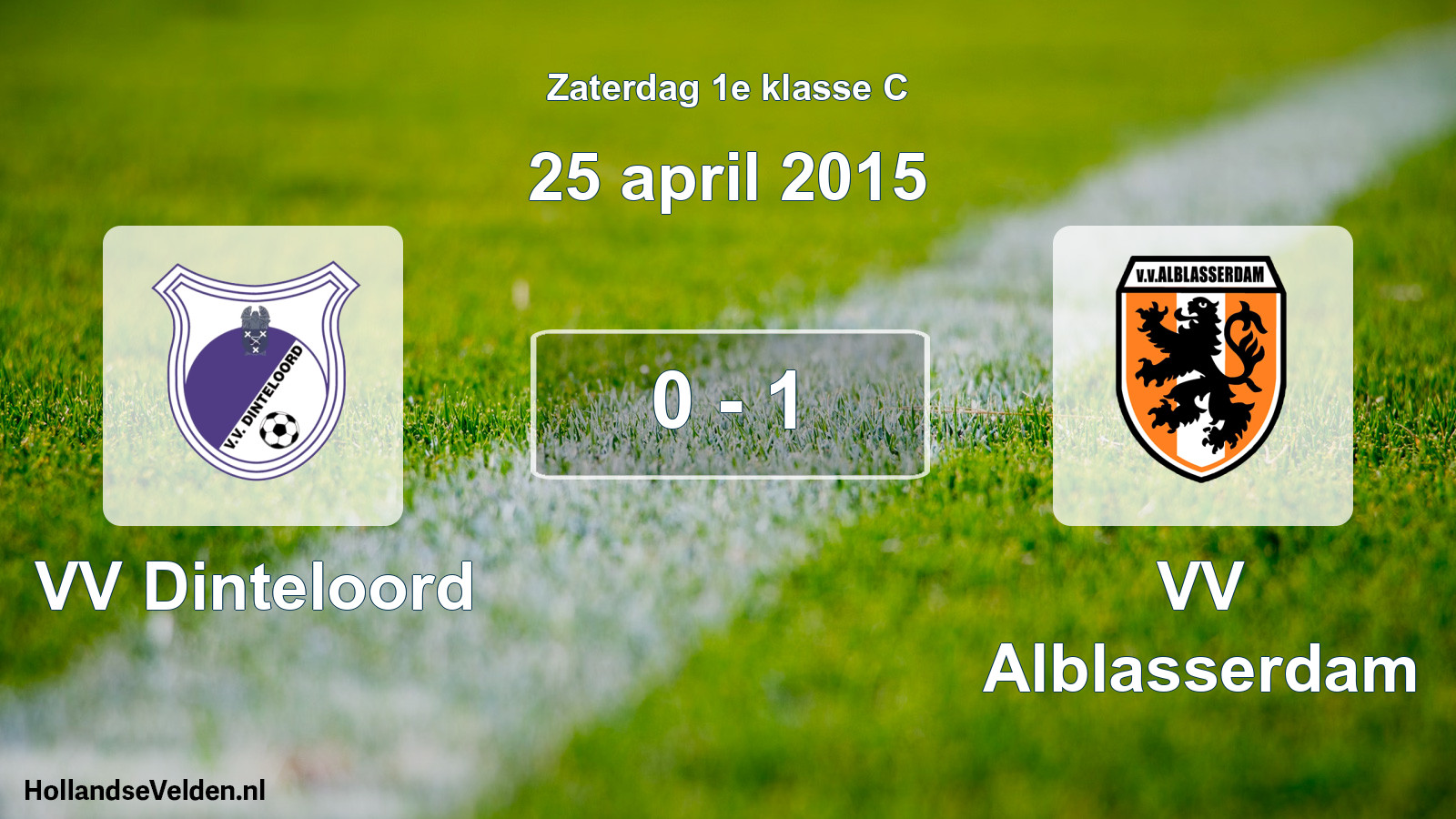 Total number of matches played: VV Dinteloord - VV Alblasserdam 0 - 1 (25 April 2015)