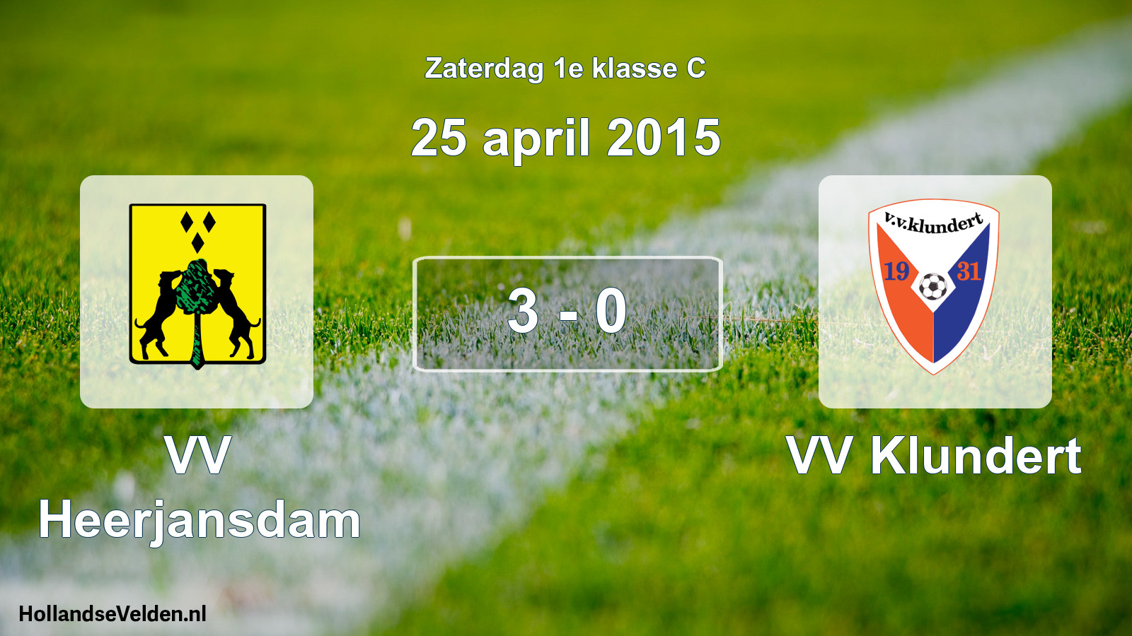 Total number of matches played: VV Heerjansdam - VV Klundert 3 - 0 (25 April 2015)