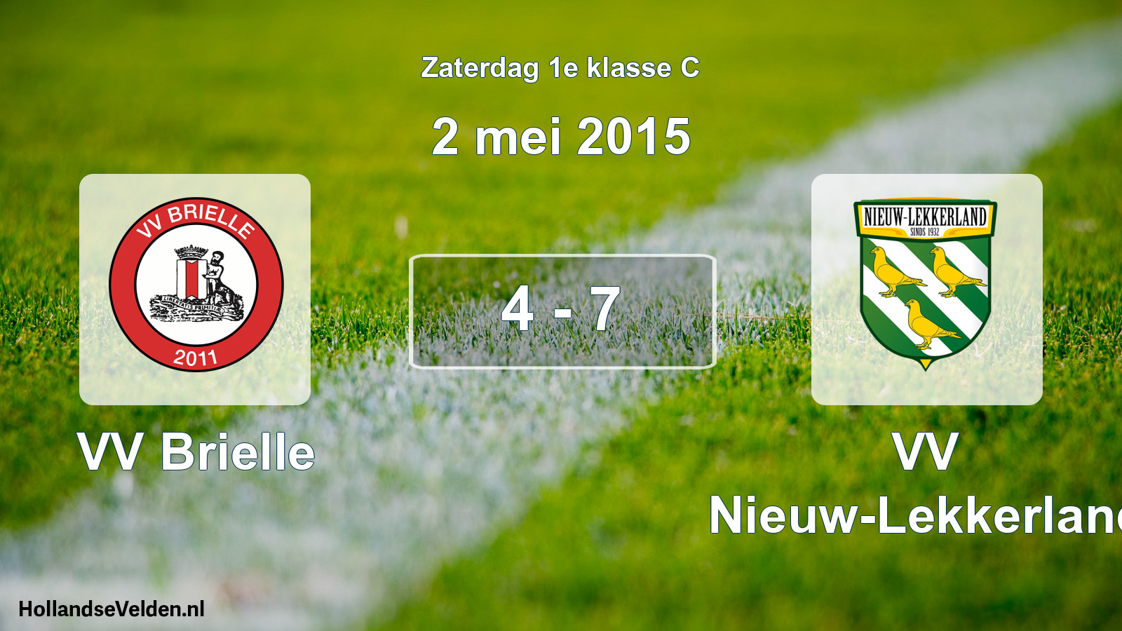 Total number of matches played: VV Brielle - VV Nieuw-Lekkerland 4 - 7 (2 May 2015)