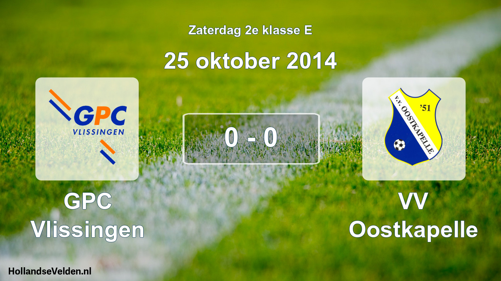 Total number of matches played: GPC Vlissingen - VV Oostkapelle 0 - 0 (25 October 2014)