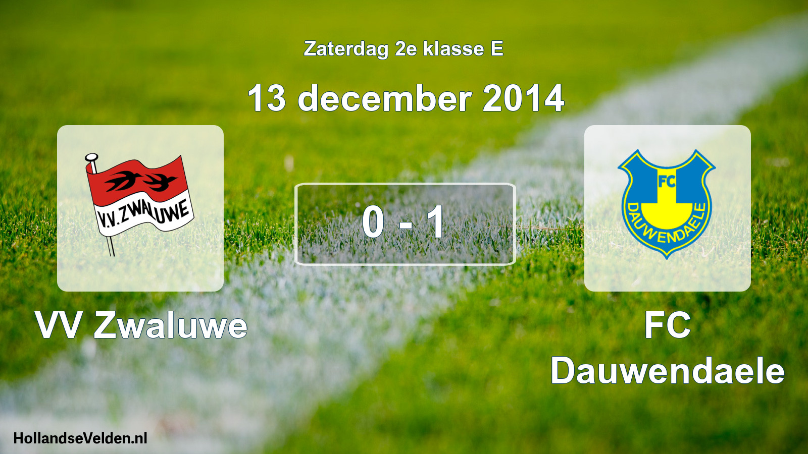 Total number of matches played: VV Zwaluwe - FC Dauwendaele 0 - 1 (13 December 2014)
