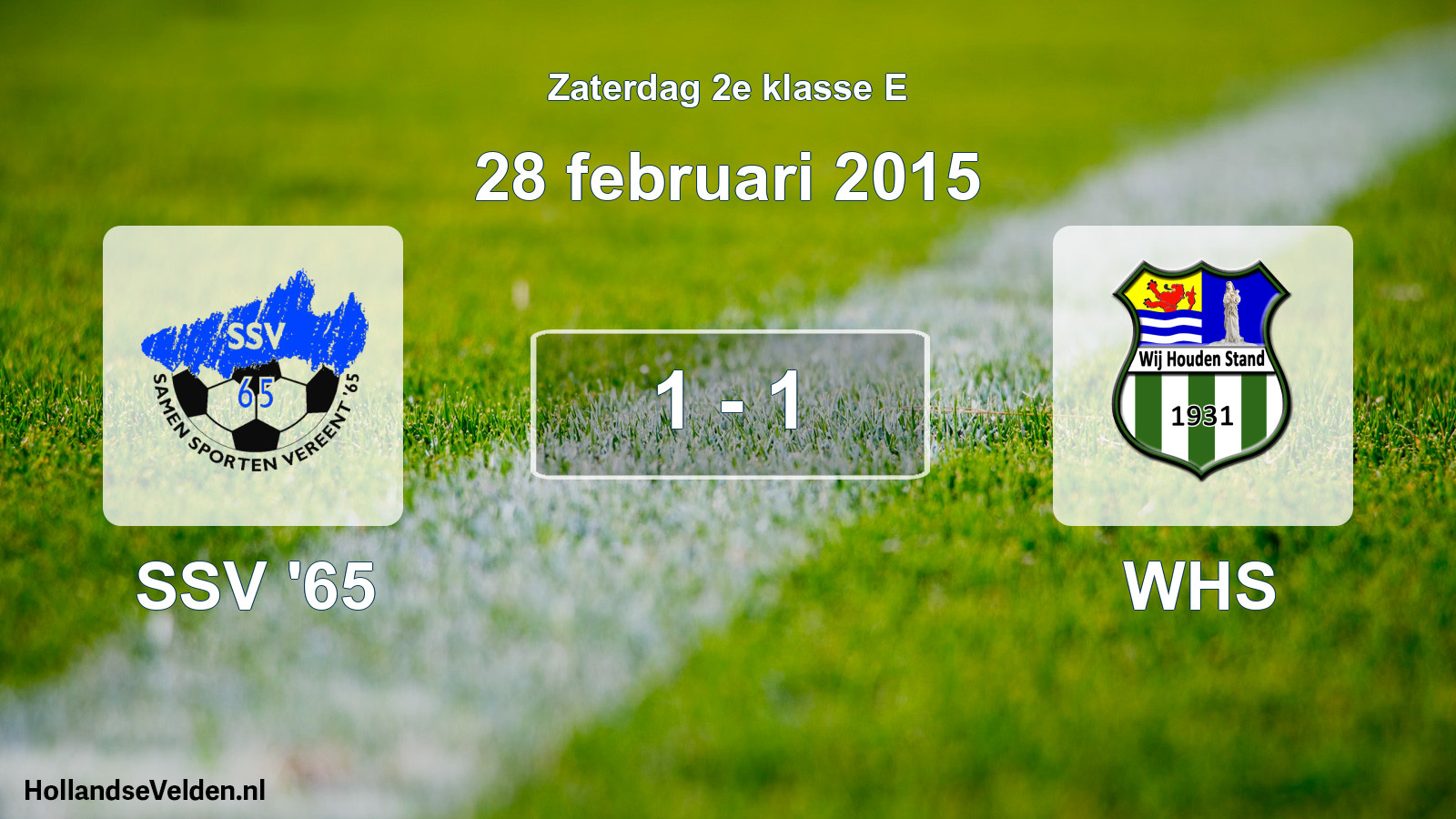Total number of matches played: SSV '65 - WHS 1 - 1 (28 February 2015)