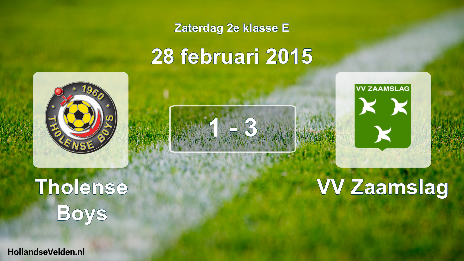 Total number of matches played: Tholense Boys - VV Zaamslag 1 - 3 (28 February 2015)