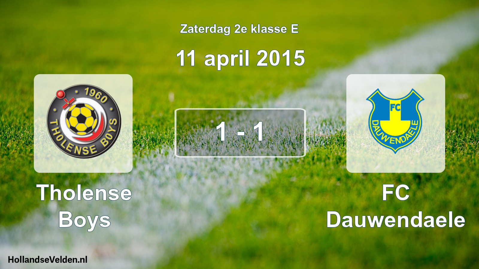Total number of matches played: Tholense Boys - FC Dauwendaele 1 - 1 (11 April 2015)