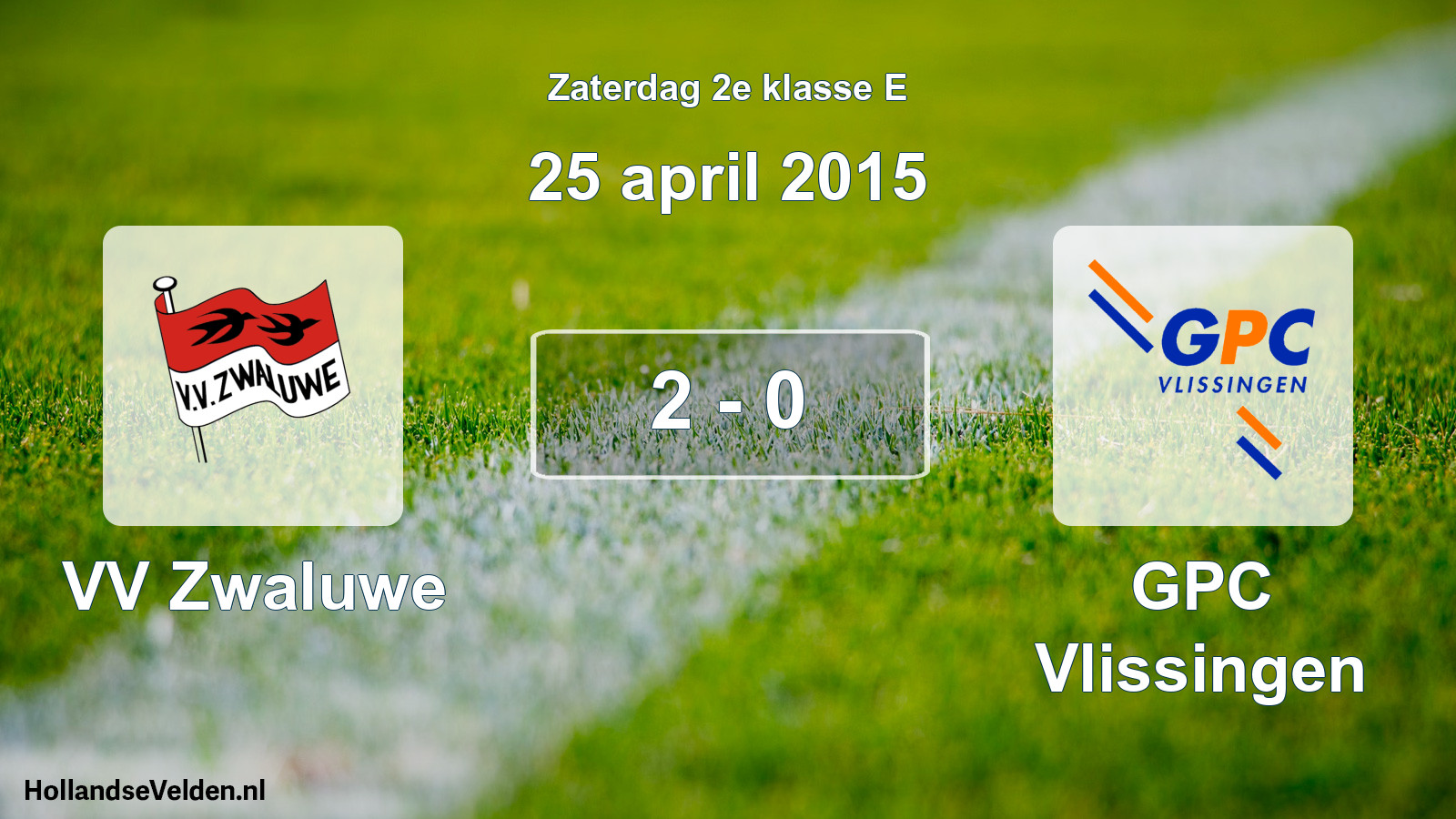 Total number of matches played: VV Zwaluwe - GPC Vlissingen 2 - 0 (25 April 2015)