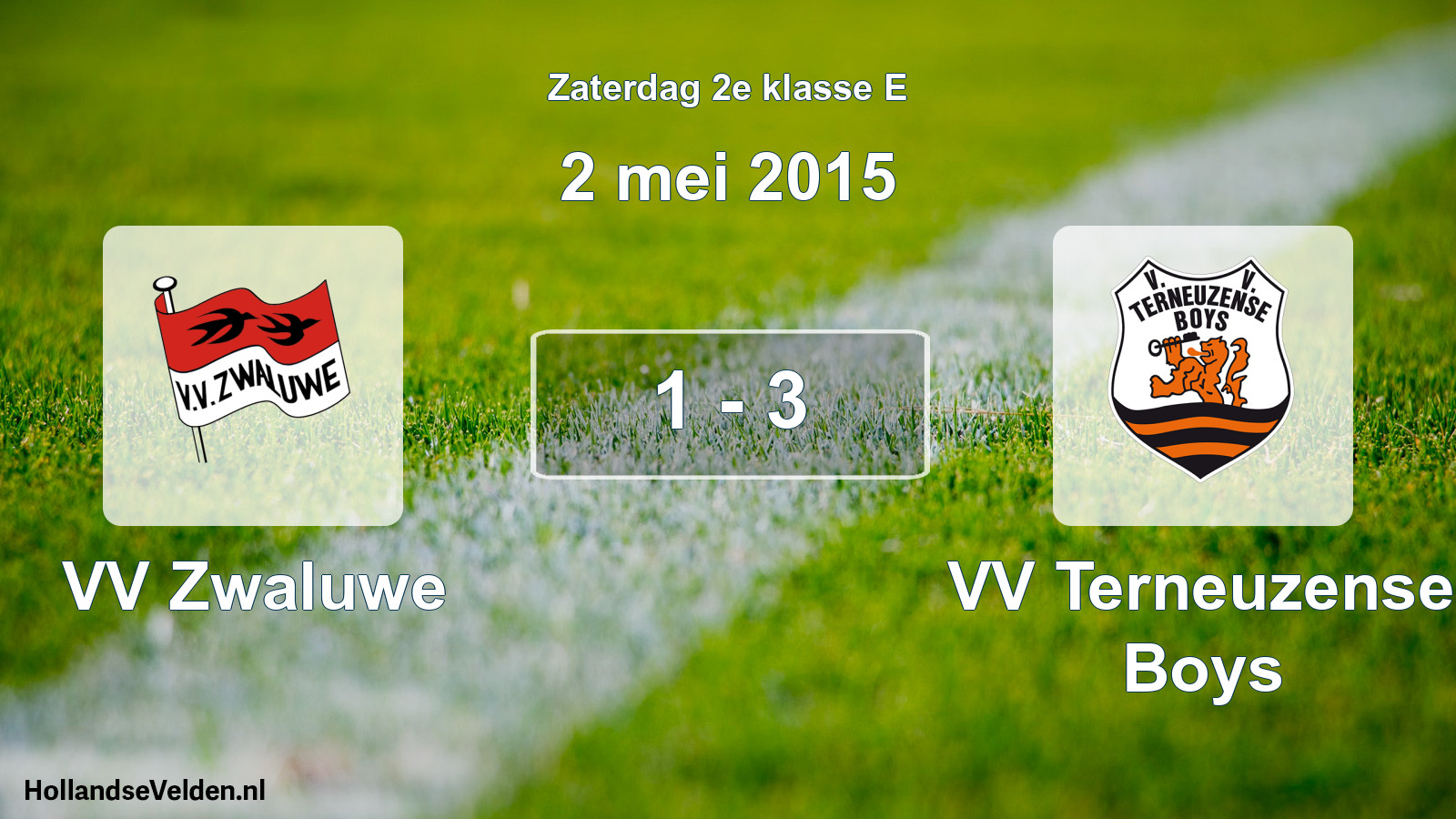 Total number of matches played: VV Zwaluwe - VV Terneuzense Boys 1 - 3 (2 May 2015)