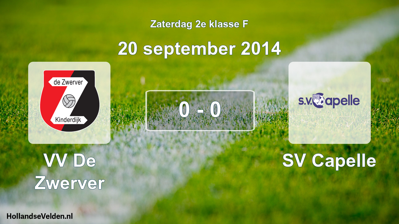 Total number of matches played: VV De Zwerver - SV Capelle 0 - 0 (20 September 2014)