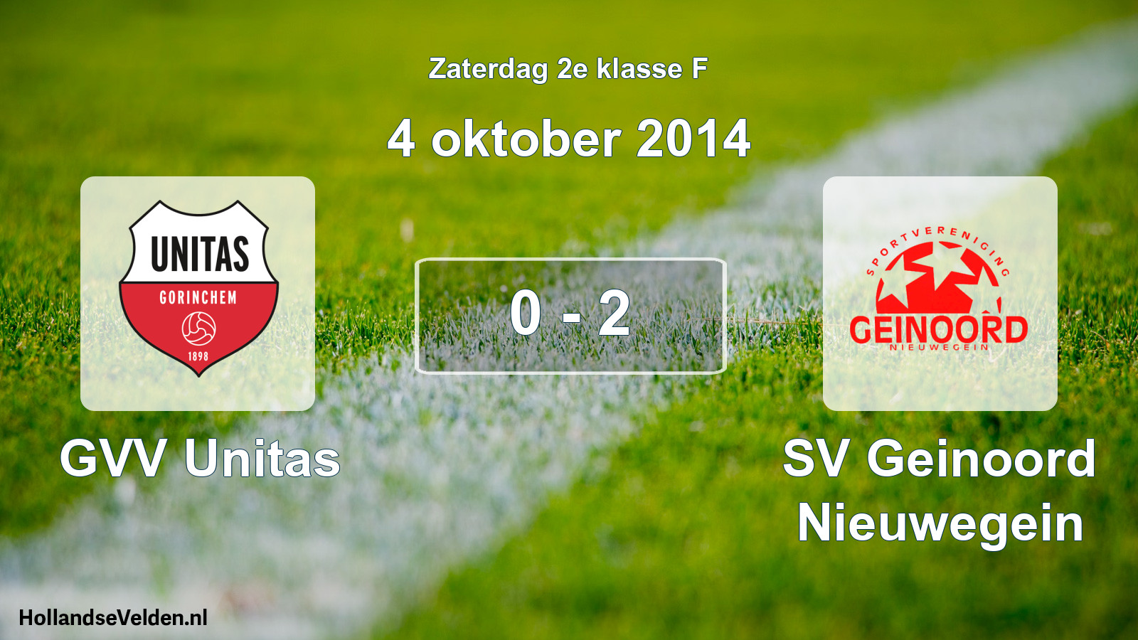 Total number of matches played: GVV Unitas - SV Geinoord Nieuwegein 0 - 2 (4 October 2014)