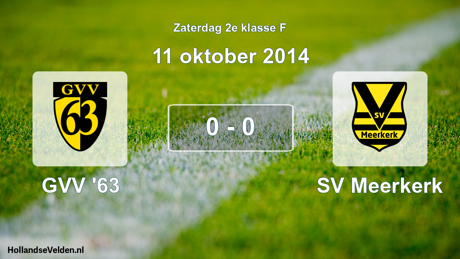 Total number of matches played: GVV '63 - SV Meerkerk 0 - 0 (11 October 2014)