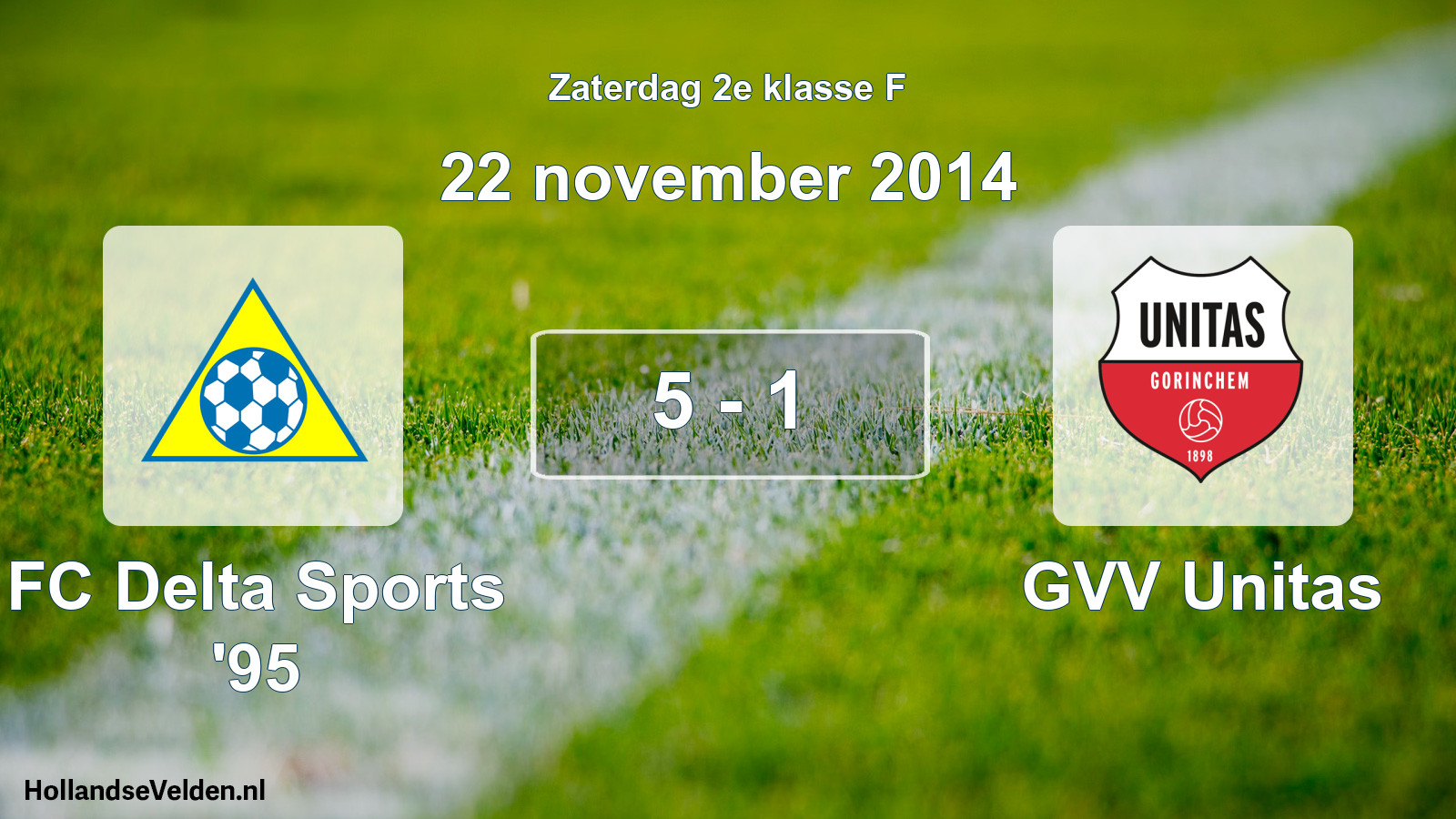 Total number of matches played: FC Delta Sports '95 - GVV Unitas 5 - 1 (22 November 2014)