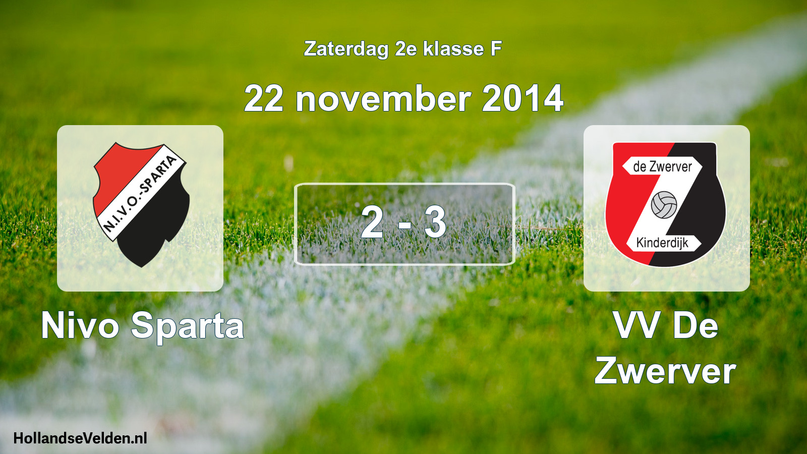 Total number of matches played: Nivo Sparta - VV De Zwerver 2 - 3 (22 November 2014)