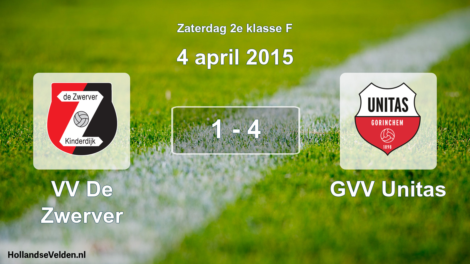 Total number of matches played: VV De Zwerver - GVV Unitas 1 - 4 (4 April 2015)
