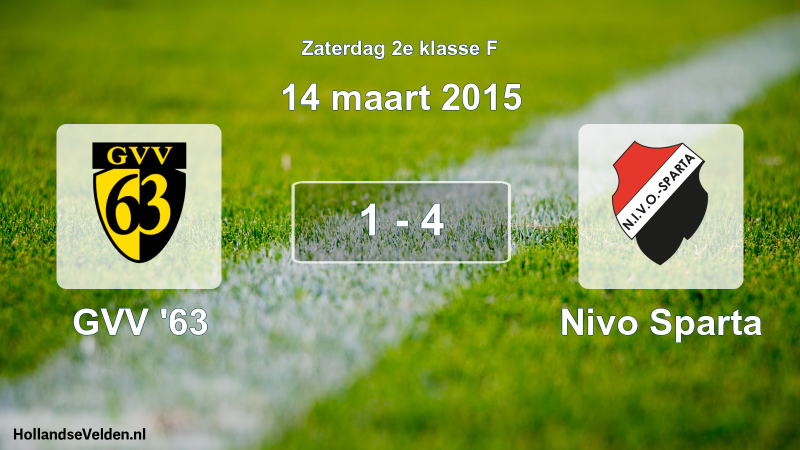Total number of matches played: GVV '63 - Nivo Sparta 1 - 4 (14 March 2015)