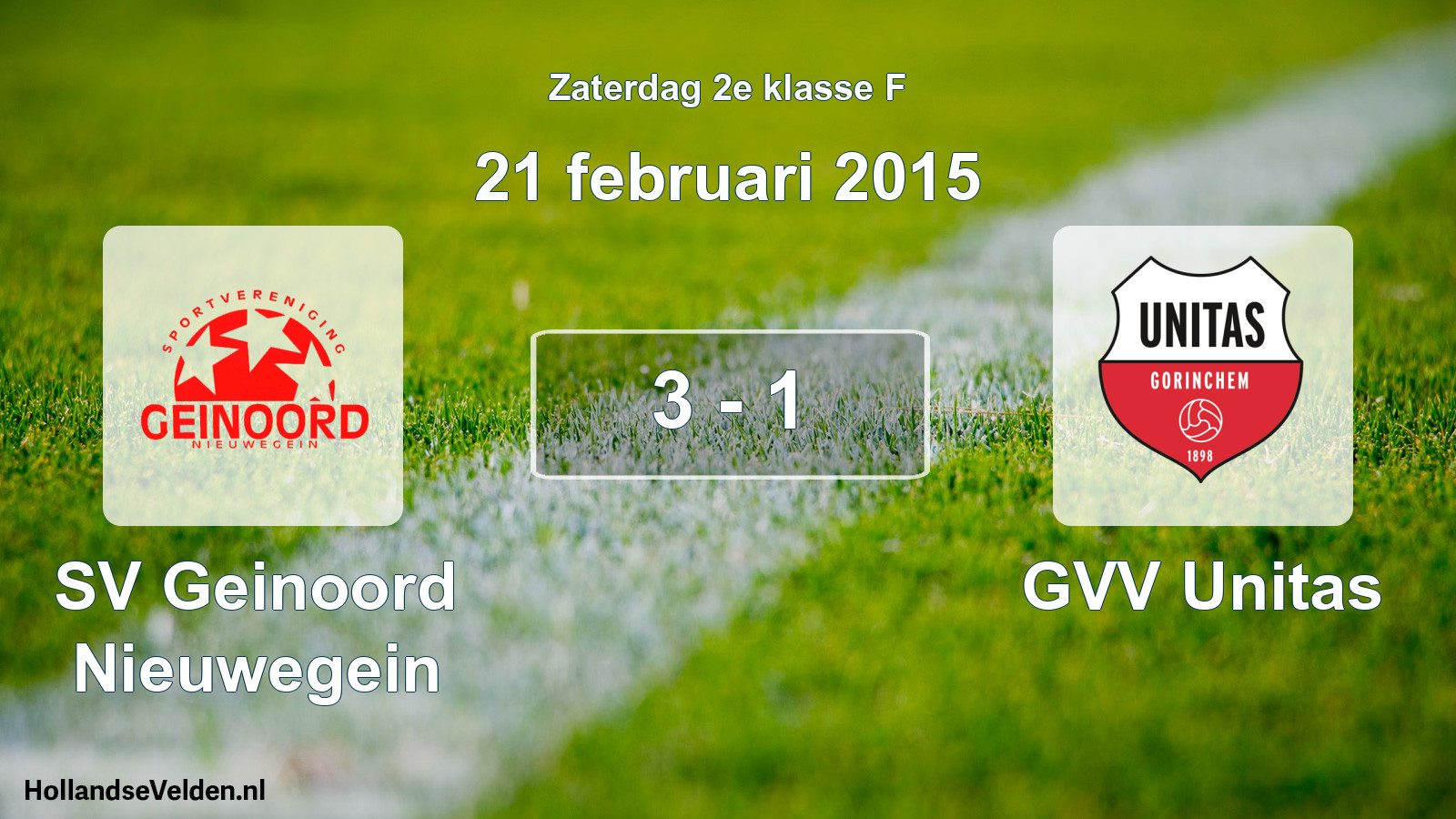 Total number of matches played: SV Geinoord Nieuwegein - GVV Unitas 3 - 1 (21 February 2015)
