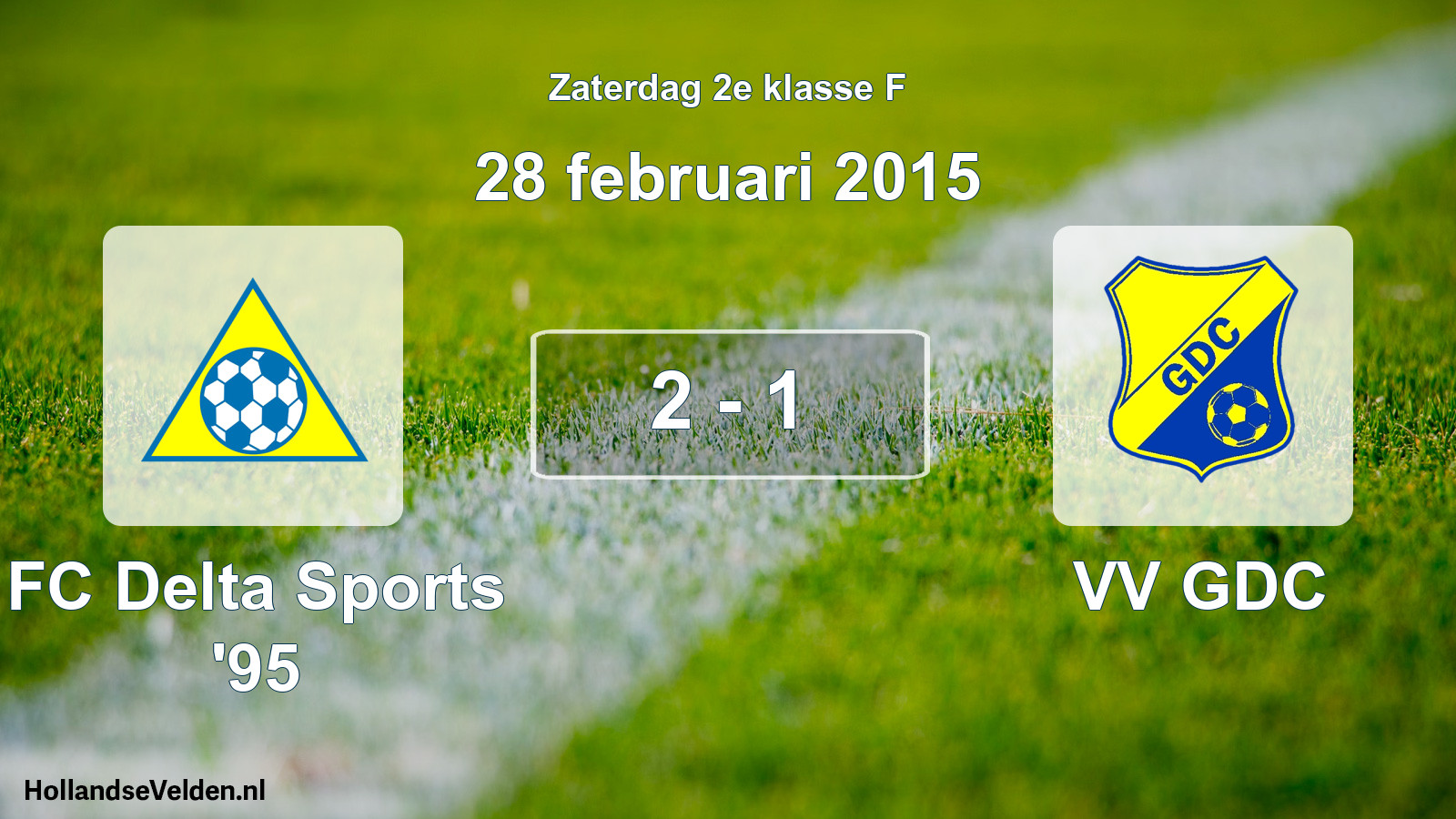 Total number of matches played: FC Delta Sports '95 - VV GDC 2 - 1 (28 February 2015)