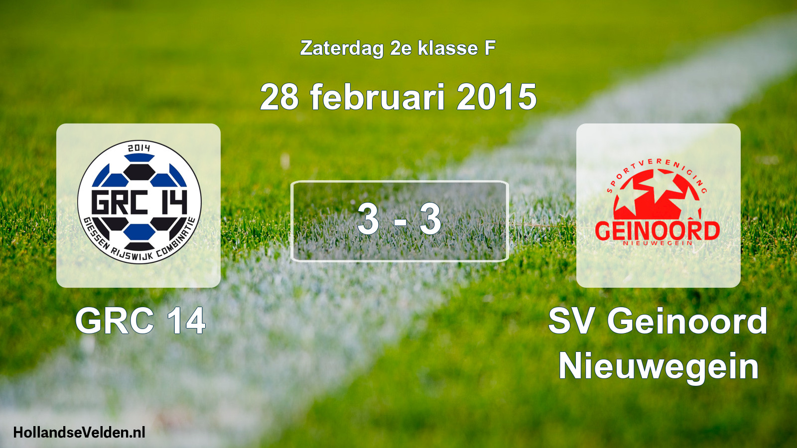 Total number of matches played: GRC 14 - SV Geinoord Nieuwegein 3 - 3 (28 February 2015)