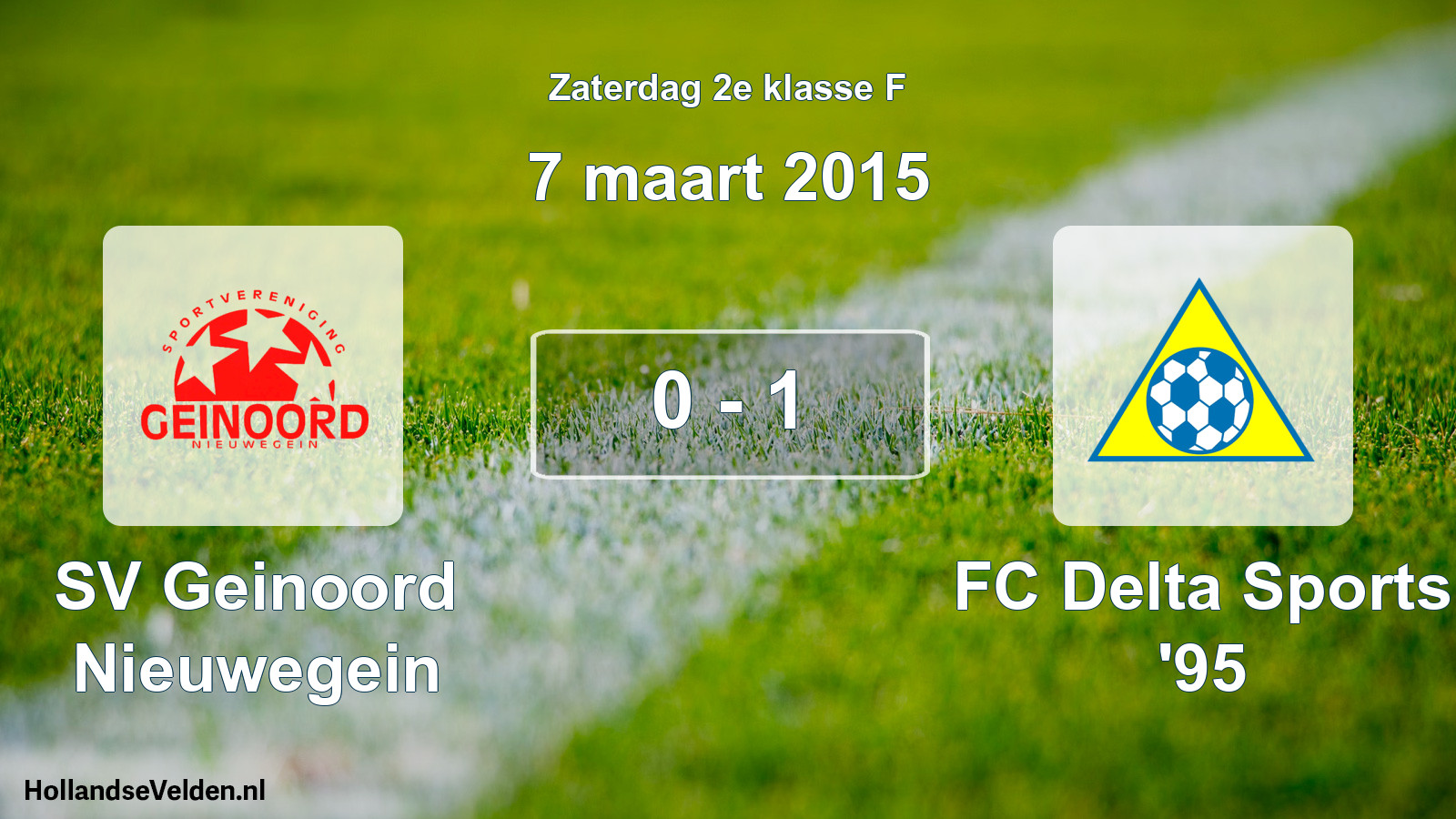 Total number of matches played: SV Geinoord Nieuwegein - FC Delta Sports '95 0 - 1 (7 March 2015)