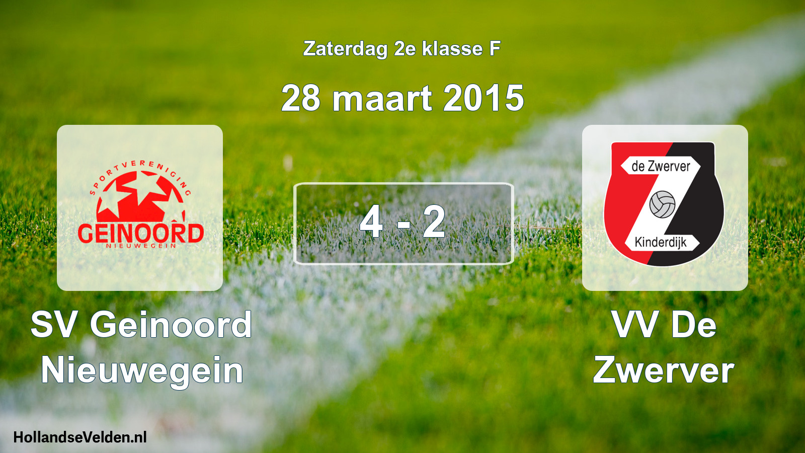 Total number of matches played: SV Geinoord Nieuwegein - VV De Zwerver 4 - 2 (28 March 2015)