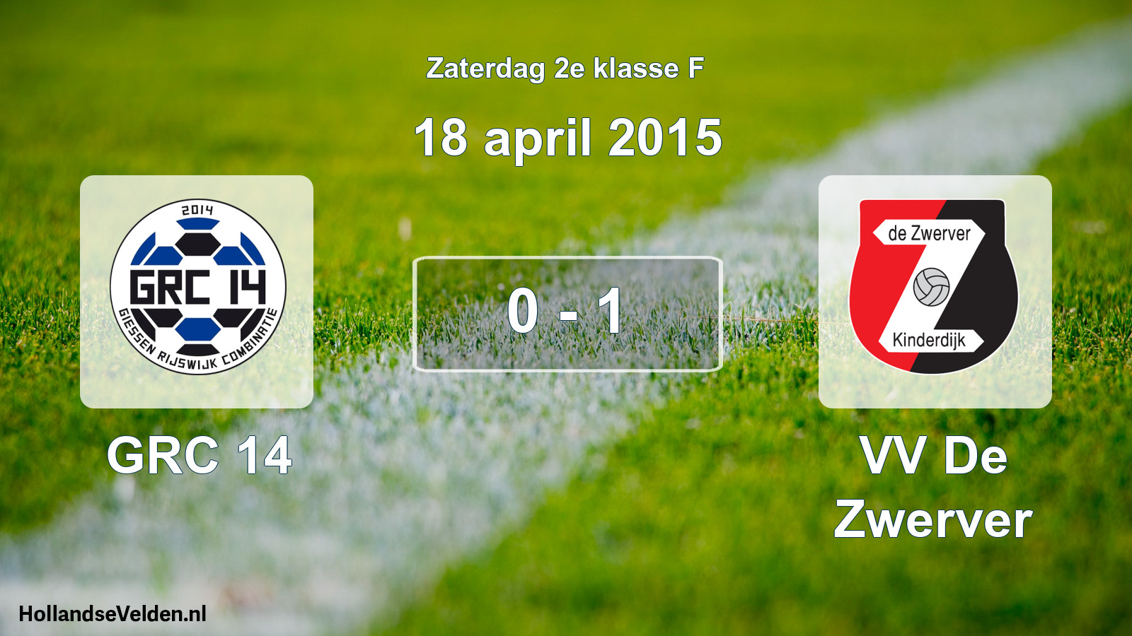 Total number of matches played: GRC 14 - VV De Zwerver 0 - 1 (18 April 2015)