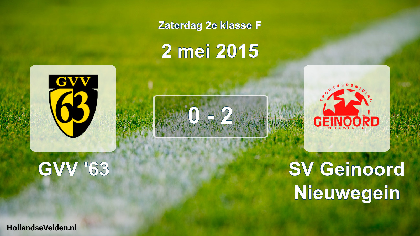 Total number of matches played: GVV '63 - SV Geinoord Nieuwegein 0 - 2 (2 May 2015)