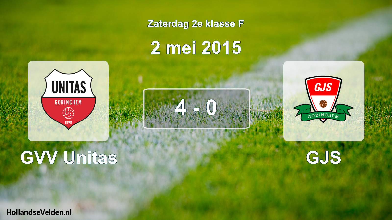 Total number of matches played: GVV Unitas - GJS 4 - 0 (2 May 2015)