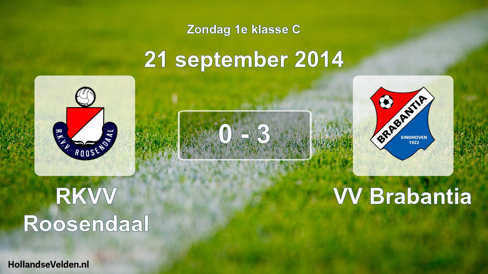 Total number of matches played: RKVV Roosendaal - VV Brabantia 0 - 3 (21 September 2014)