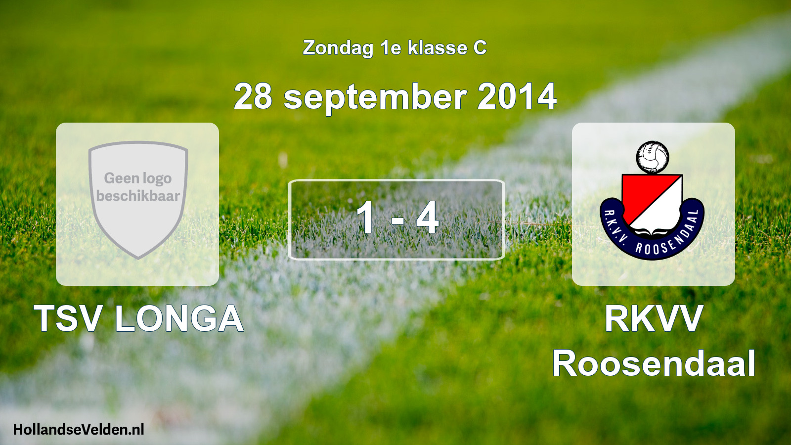 Total number of matches played: TSV LONGA - RKVV Roosendaal 1 - 4 (28 September 2014)