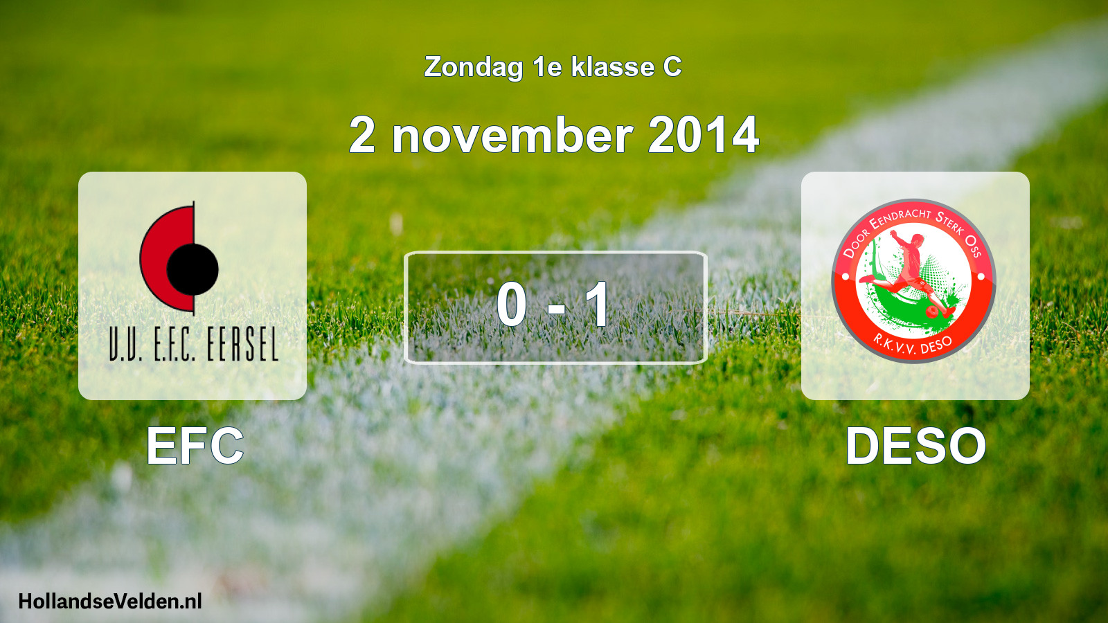 Total number of matches played: EFC - DESO 0 - 1 (2 November 2014)