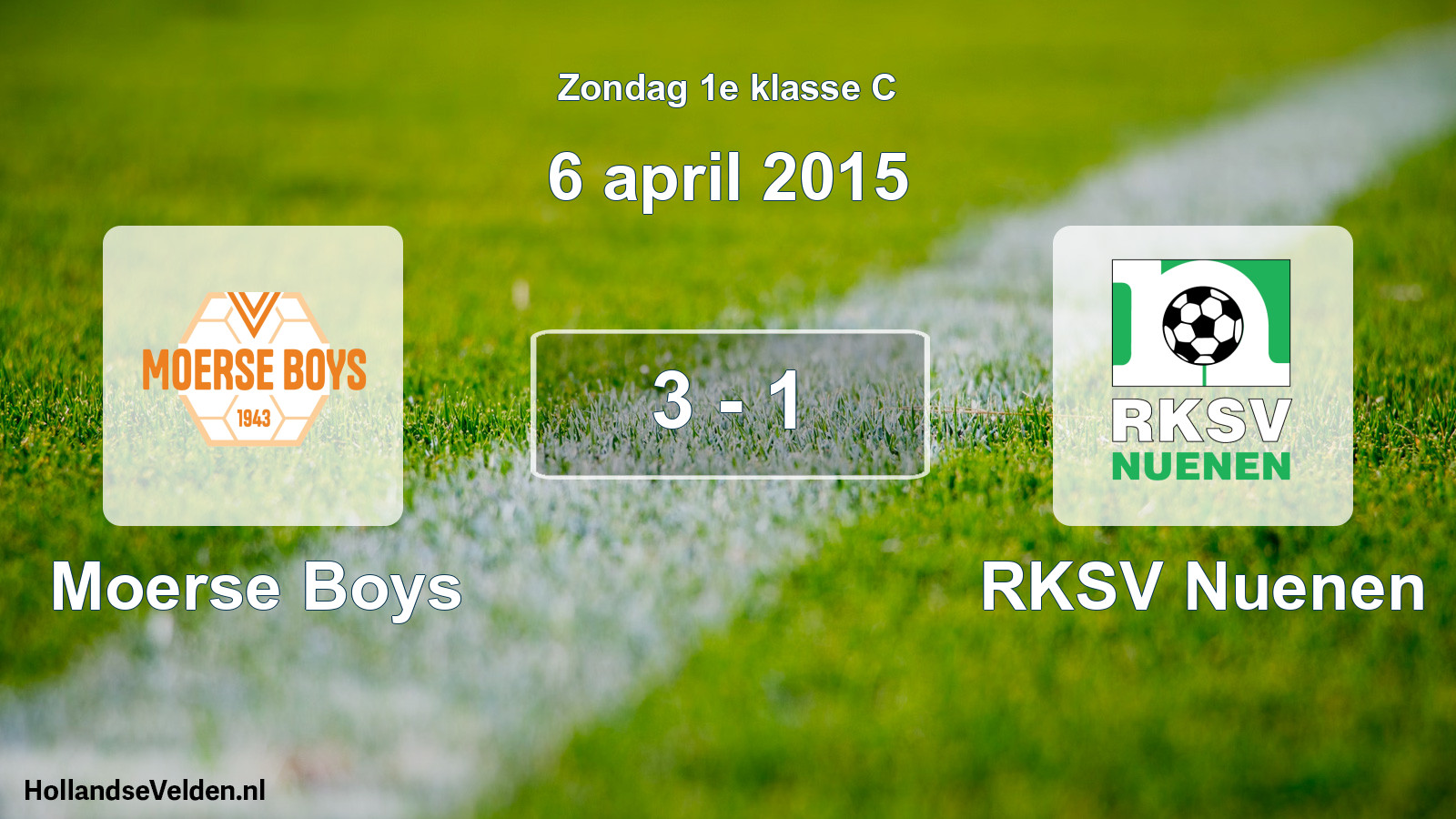 Total number of matches played: Moerse Boys - RKSV Nuenen 3 - 1 (6 April 2015)